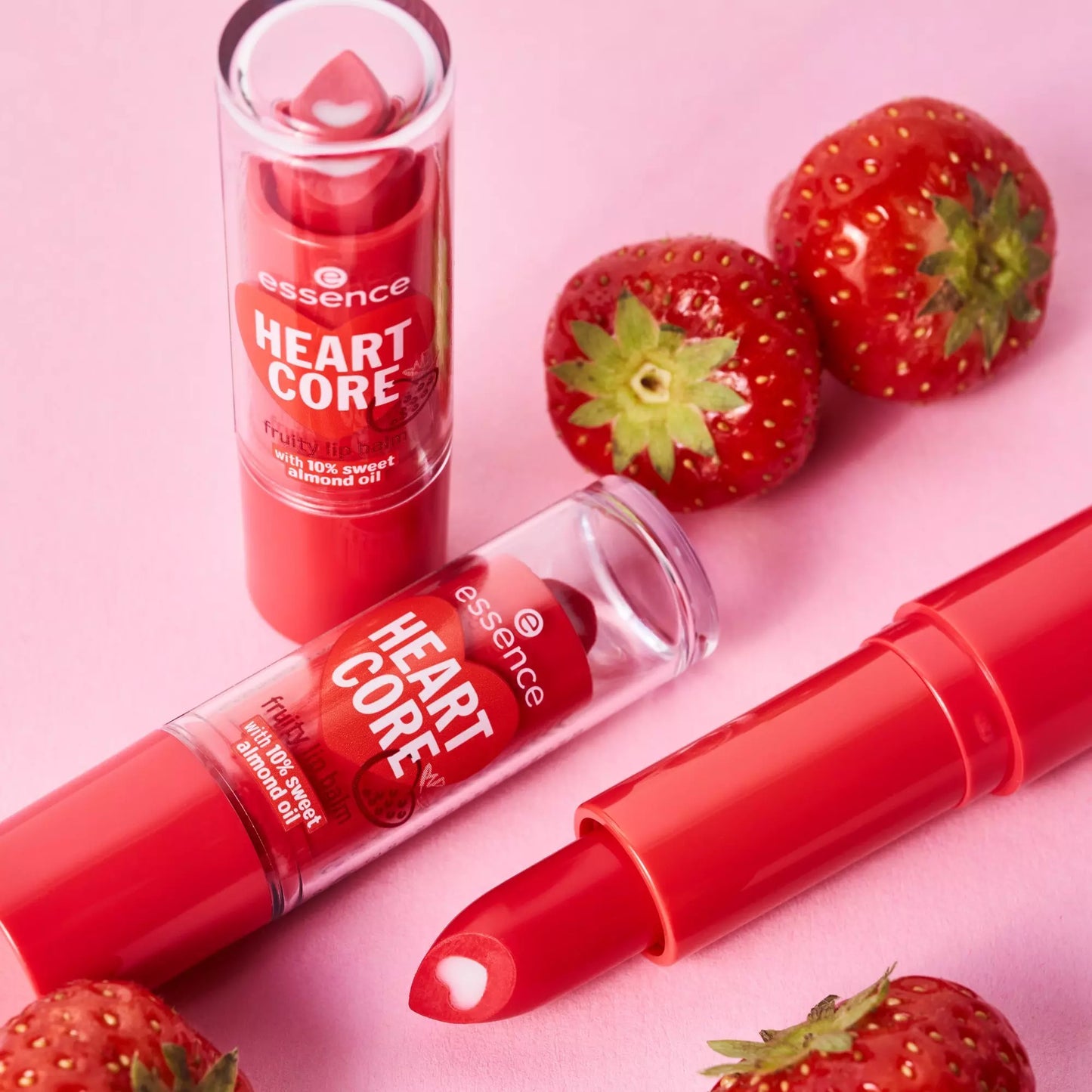 Essence HEART CORE fruity lip balm 02 sweet strawberry