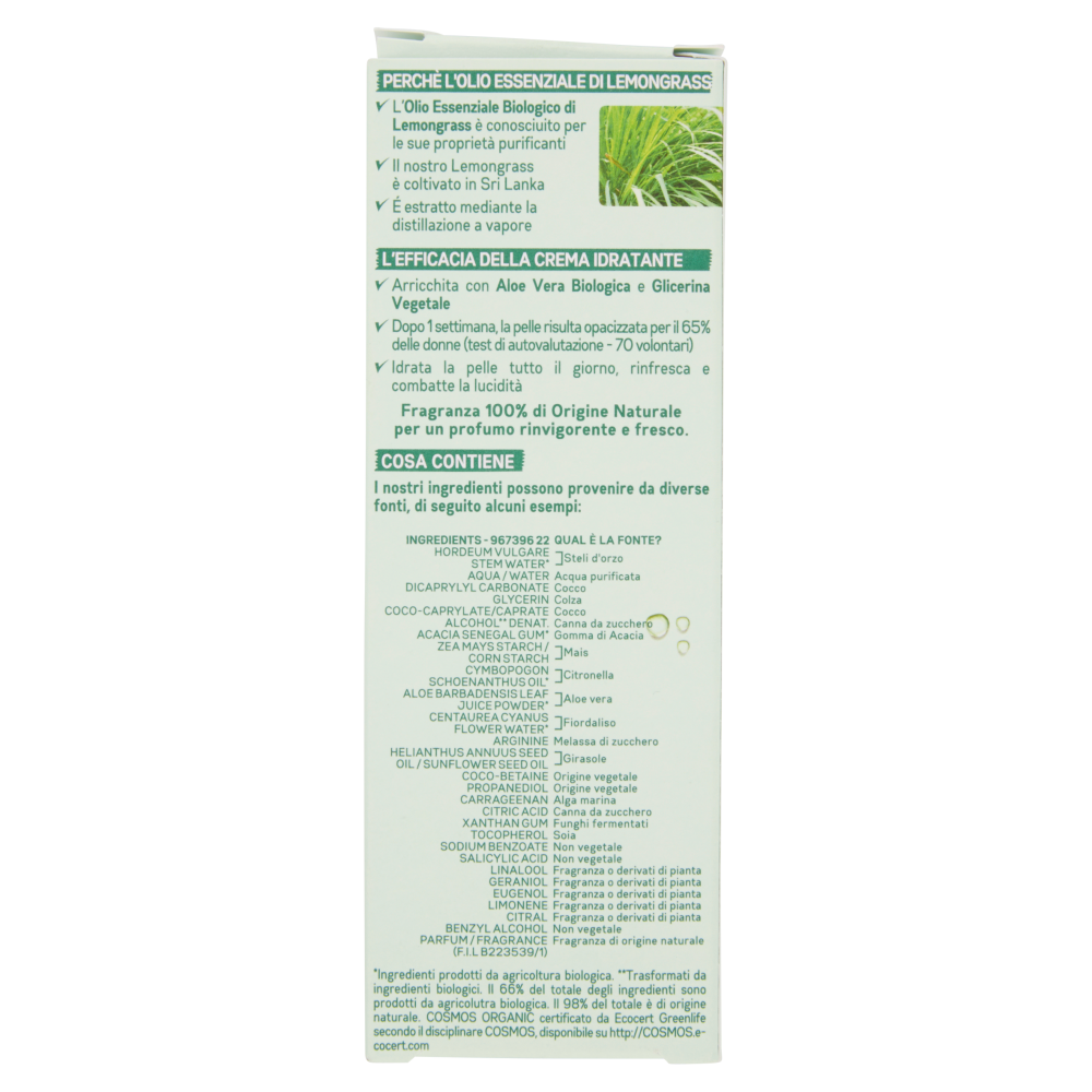 GARNIER FACE ORGANIC LEMONGRASS 50 ML. NORMAL MOISTURIZERS