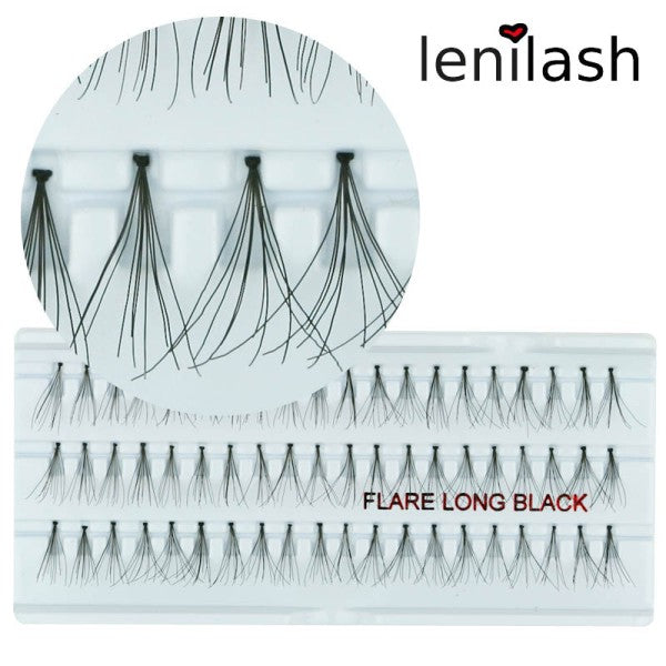 Lenilash Ciglia singole Flare lunghe nere circa 15 mm